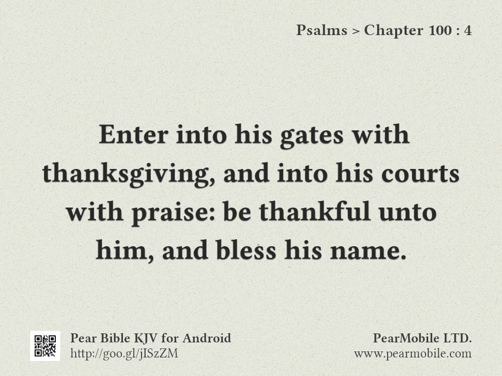 Psalms, Chapter 100:4